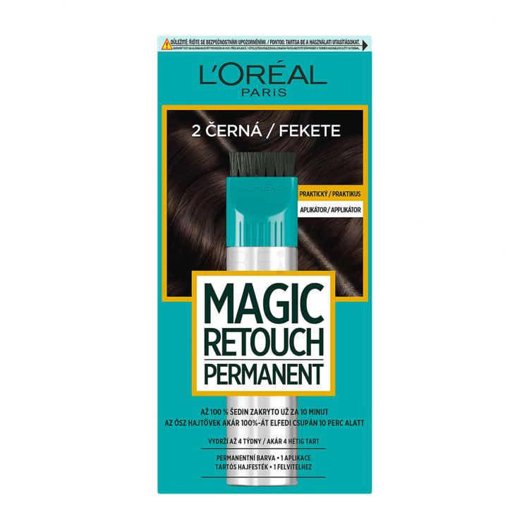 L&#039;Oréal Paris Magic Retouch Permanent Vopsea de păr pentru femei 18 ml Nuanţă 2 Black