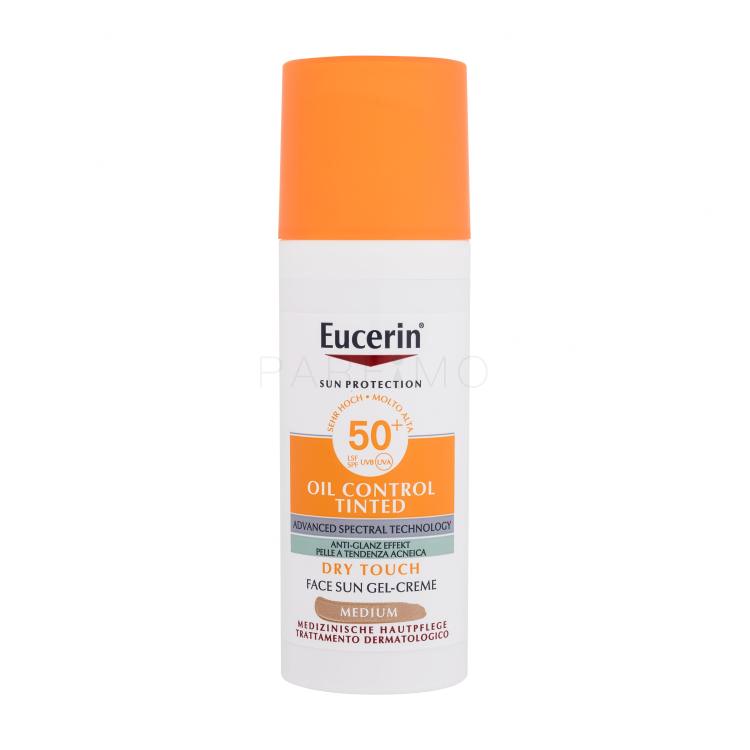 Eucerin Sun Oil Control Tinted Dry Touch Sun Gel-Cream SPF50+ Pentru ten 50 ml Nuanţă Medium