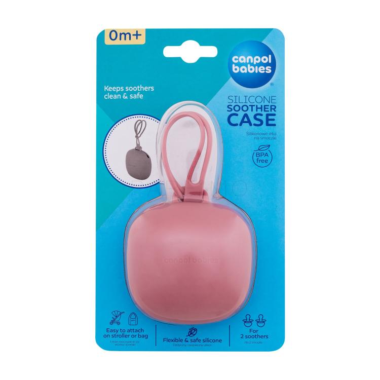 Canpol babies Silicone Soother Case Pink Cutie pentru suzetă pentru copii 1 buc