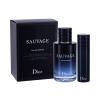 Dior Sauvage Set cadou apă de parfum 100 ml + apă de parfum rezerva 10 ml Cutie cu defect