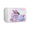 Dermacol Lilac Flower Shower Body Scrub Set cadou Exfoliant de corp Lilac Flower Shower 200 g + cremă de mâini Lilac Flower Care 30 ml + lumânare parfumată + cutie de metal