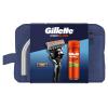 Gillette ProGlide Set cadou Aparat de ras Proglide 1 buc. + cap de rezerva Proglide 1 buc. + gel de ras Fusion Shave Gel Sensitive 200 ml + geantă cosmetică