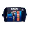 Gillette ProGlide Set cadou Aparat de ras Proglide 1 buc. + cap de rezerva Proglide 1 buc. + gel de ras Fusion Shave Gel Sensitive 200 ml + geantă cosmetică