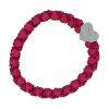By Eloise London Woven Silver Heart Elastice de păr pentru femei 1 buc Nuanţă Magenta