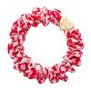 By Eloise London Silk Scrunchie Gold Heart Elastice de păr pentru femei 1 buc Nuanţă Red Leopard