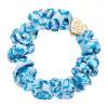 By Eloise London Silk Scrunchie Gold Heart Elastice de păr pentru femei 1 buc Nuanţă Blue Leopard