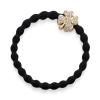 By Eloise London Bling Charms Gold Diamanté Clover Leaf Elastice de păr pentru femei 1 buc Nuanţă Black
