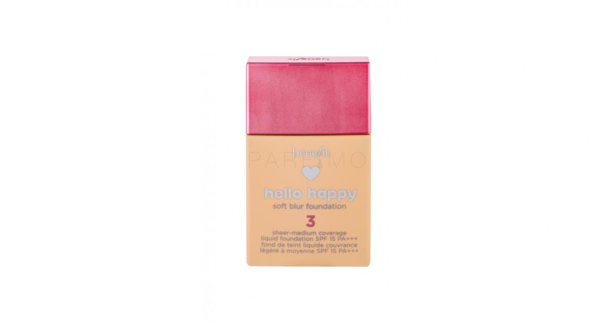 Benefit Hello Happy SPF15 Fond de ten pentru femei 30 ml Nuanţă 03 Light Neutral