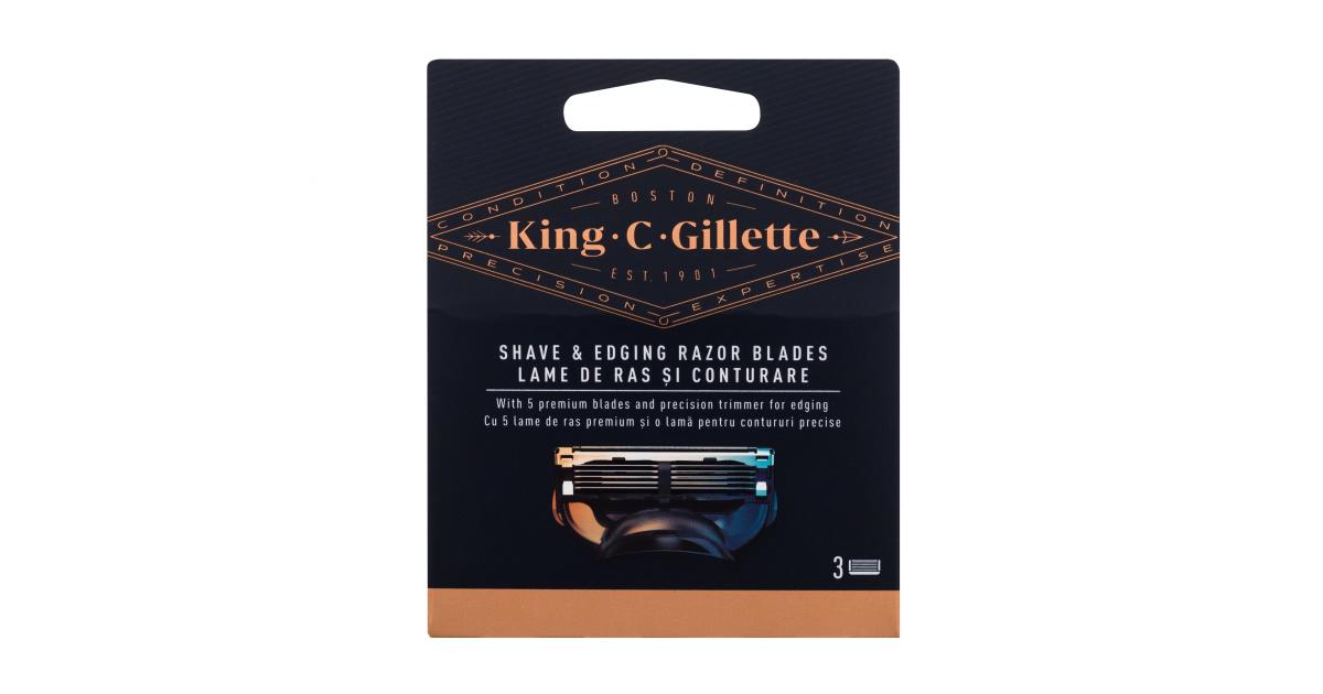 Gillette King C. Shave & Edging Razor Blades Rezerve lame pentru