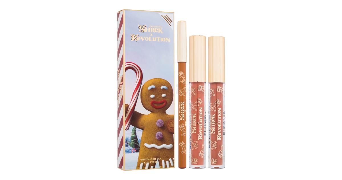 Makeup Revolution London Shrek Gingy Lip Kit Set Set cadou Luciu de