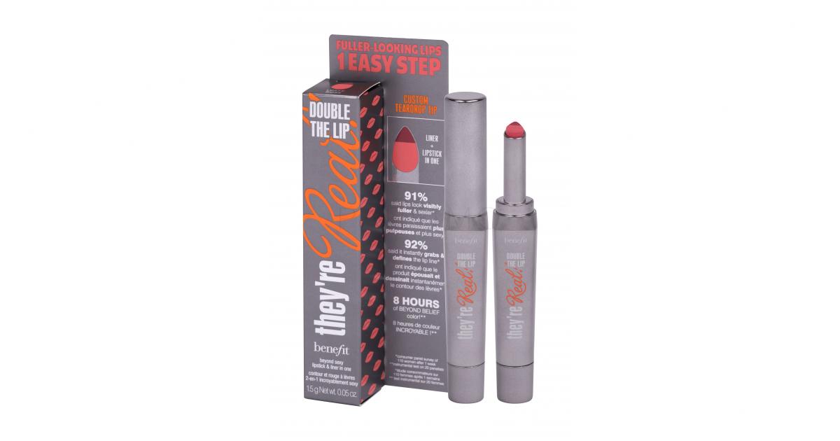 Benefit They´re Real! Double The Lip Ruj de buze pentru femei 1,5 g Nuanţă Lusty Rose