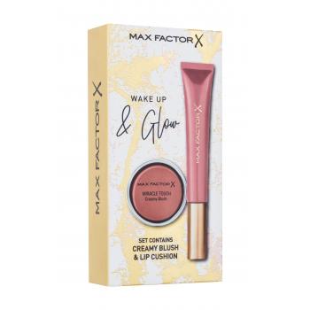 Max Factor Wake Up & Glow Set cadou pentru femei Luciu de buze Colour Elixir Lip Cushion 9 ml + fard de obraz Miracle Touch Creamy Blush 3 g 03 Soft Copper