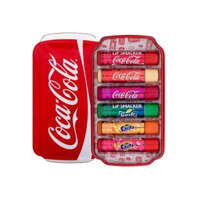 Lip Smacker Coca-Cola Lip Balm Set cadou Balsam de buze 6 x 4 g + Cutie metalica