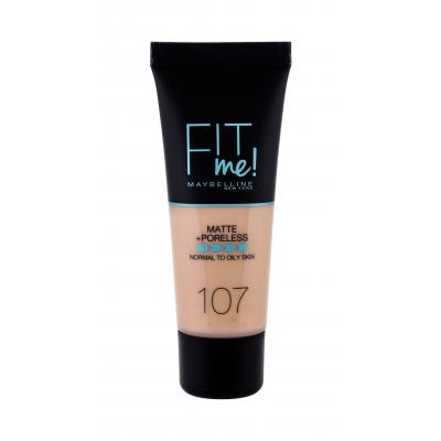 Maybelline Fit Me! Matte + Poreless Fond de ten pentru femei 30 ml Nuanţă 107 Rose Beige