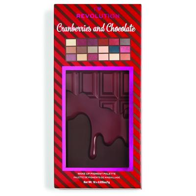 I Heart Revolution Chocolate Eyeshadow Palette Fard de pleoape pentru femei 18 g Nuanţă Cranberries and Chocolate