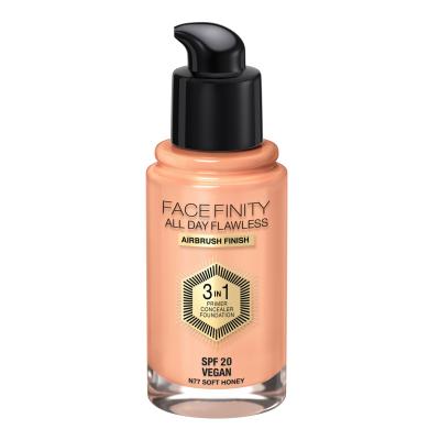 Max Factor Facefinity All Day Flawless SPF20 Fond de ten pentru femei 30 ml Nuanţă N77 Soft Honey