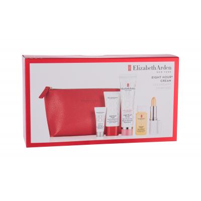 Elizabeth Arden Eight Hour Cream Skin Protectant Set cadou lotiune de corp 50 ml + crema de maini 30 ml + ulei hidratant 30 ml + balsam de buze SPF15 3.7 g + lotiune protectoare hidratanta Great 8 SPF35 5 ml + geanta cosmetica