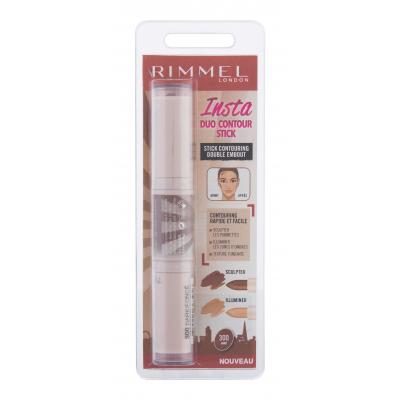 Rimmel London Insta Duo Contour Anticearcăn pentru femei 8 g Nuanţă 300 Dark