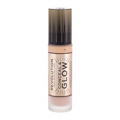Makeup Revolution London Conceal & Glow Fond de ten pentru femei 23 ml Nuanţă F3