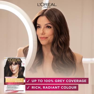 L&#039;Oréal Paris Excellence Creme Triple Protection Vopsea de păr pentru femei 48 ml Nuanţă 200 Black-Brown