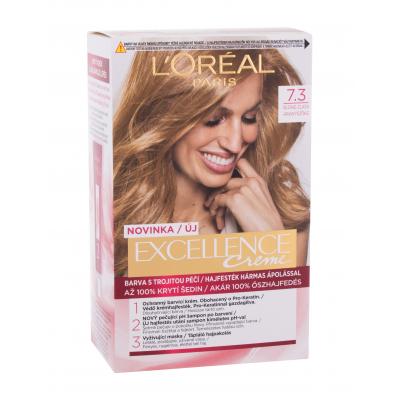 L'Oréal Paris Excellence Creme Triple Protection Vopsea de păr pentru femei 48 ml Nuanţă 7,3 Natural Golden Blonde