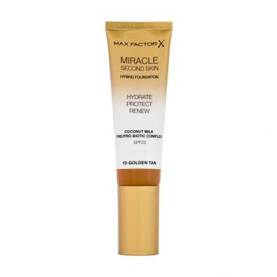 Max Factor Miracle Second Skin SPF20 Fond de ten pentru femei 30 ml Nuanţă 10 Golden Tan