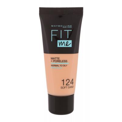 Maybelline Fit Me! Matte + Poreless Fond de ten pentru femei 30 ml Nuanţă 124 Soft Sand