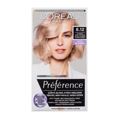 L&#039;Oréal Paris Préférence Cool Blondes Vopsea de păr pentru femei 60 ml Nuanţă 8.12
