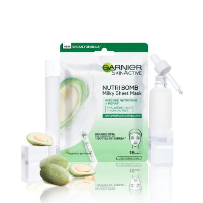 Garnier Skin Naturals Nutri Bomb Almond Milk + Hyaluronic Acid Mască de față pentru femei 1 buc