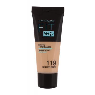 Maybelline Fit Me! Matte + Poreless Fond de ten pentru femei 30 ml Nuanţă 119 Golden Beige