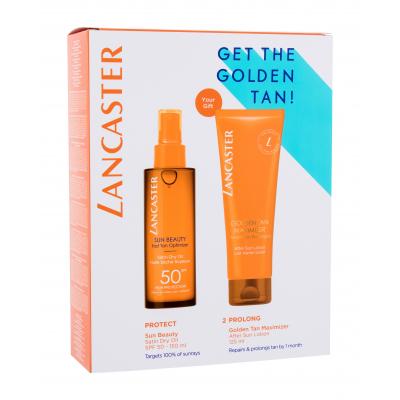 Lancaster Sun Beauty That Summer Feeling Set cadou ulei uscat pentru bronzare Sun Beauty Satin Dry Oil SPF 50 150 ml + loțiune de corp după bronzare Golden Tan Maximizer After Sun Lotion 125 ml
