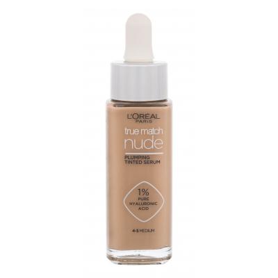 L'Oréal Paris True Match Nude Plumping Tinted Serum Fond de ten pentru femei 30 ml Nuanţă 4-5 Medium