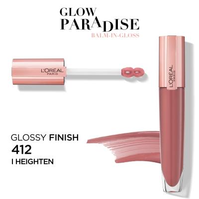 L&#039;Oréal Paris Glow Paradise Balm In Gloss Luciu de buze pentru femei 7 ml Nuanţă 412 I Heighten