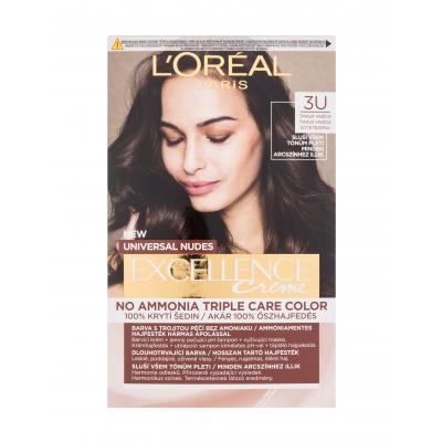 L'Oréal Paris Excellence Creme Triple Protection Vopsea de păr pentru femei 48 ml Nuanţă 3U Dark Brown