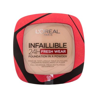L'Oréal Paris Infaillible 24H Fresh Wear Foundation In A Powder Fond de ten pentru femei 9 g Nuanţă 020 Ivory