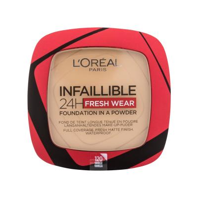 L'Oréal Paris Infaillible 24H Fresh Wear Foundation In A Powder Fond de ten pentru femei 9 g Nuanţă 120 Vanilla