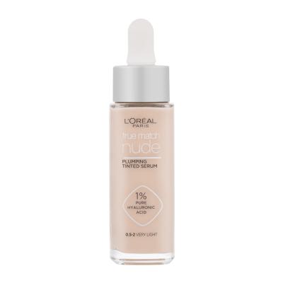 L'Oréal Paris True Match Nude Plumping Tinted Serum Fond de ten pentru femei 30 ml Nuanţă 0,5-2 Very Light