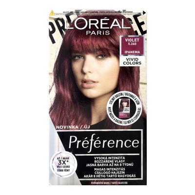L'Oréal Paris Préférence Vivid Colors Vopsea de păr pentru femei 60 ml Nuanţă 5.260 Violet