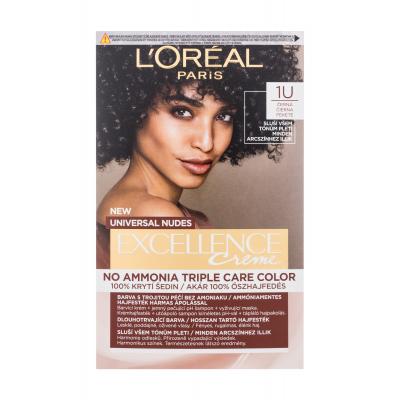 L'Oréal Paris Excellence Creme Triple Protection No Ammonia Vopsea de păr pentru femei 48 ml Nuanţă 1U Black