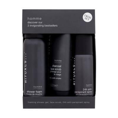 Rituals Homme 3 Invigorating Bestsellers Set cadou Spumă de duș Homme 50 ml + antiperspirant Homme 50 ml + exfoliant facial Homme 70 ml