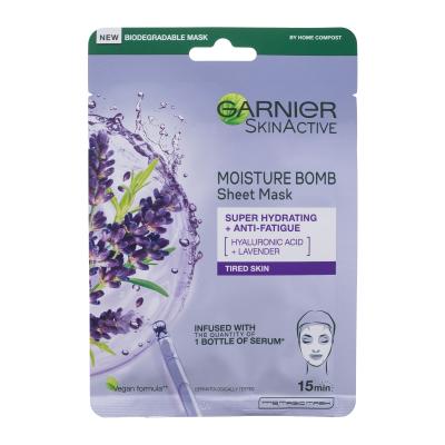 Garnier SkinActive Moisture Bomb Super Hydrating + Anti-Fatigue Mască de față pentru femei 1 buc