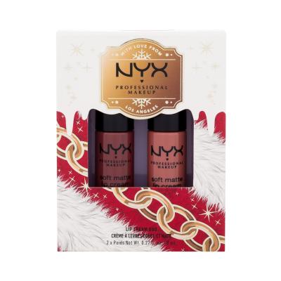 NYX Professional Makeup Mrs. Claus Lip Cream Duo Set cadou Ruj de buze Soft Matte Lip Cream 8 ml Rome + ruj de buze Soft Matte Lip Cream 8 ml Cannes