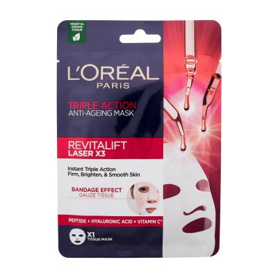 L&#039;Oréal Paris Revitalift Laser X3 Triple Action Tissue Mask Mască de față pentru femei 28 g