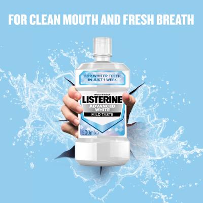 Listerine Advanced White Mild Taste Mouthwash Apă de gură 500 ml