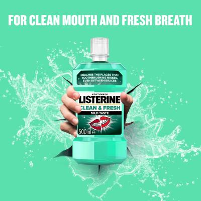 Listerine Clean &amp; Fresh Mild Taste Mouthwash Apă de gură 500 ml