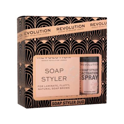 Makeup Revolution London Soap Styler+ Duo Set cadou Săpun pentru sprâncene Soap Styler 5 g + spray pentru sprâncene Soap Styler Brow Activation Spray 50 ml