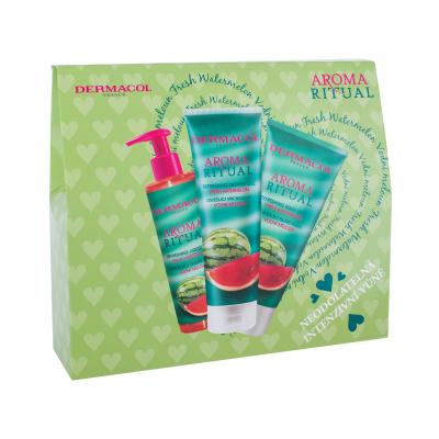 Dermacol Aroma Ritual Fresh Watermelon Set cadou sprchovací gél 250 ml + telové mlieko 200 ml + mydlo na ruky 250 ml Cutie cu defect