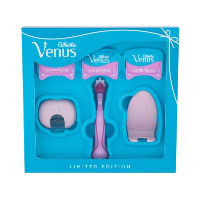 Gillette Venus ComfortGlide Spa Breeze Limited Edition Set cadou aparat de ras cu rezervă 1 buc + rezerve 2 buc + capac pentru lame + suport lipire duș Cutie cu defect