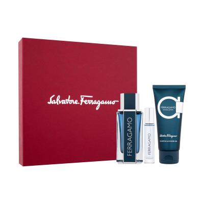Ferragamo Ferragamo Intense Leather Set cadou Apă de parfum 100 ml + gel de duș 100 ml + apă de parfum 10 ml