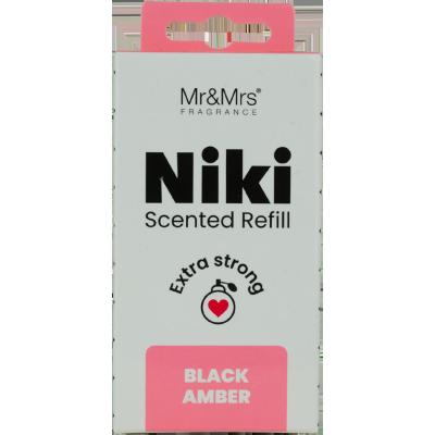 Mr&amp;Mrs Fragrance Niki Refill Black Amber Parfumuri de mașină Rezerva 1 buc